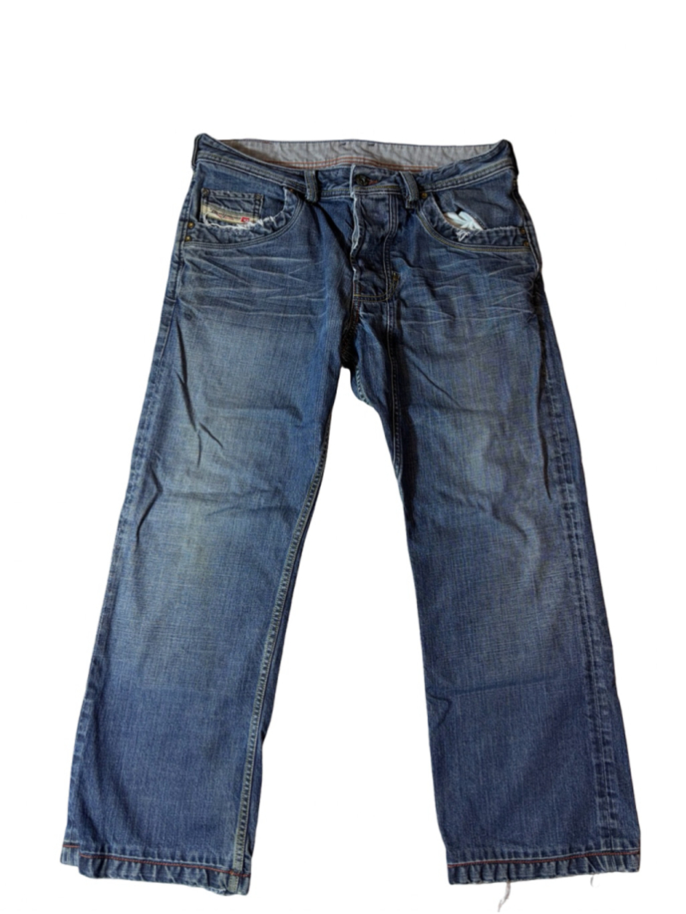 Vintage Diesel Industry Men’s Size 34 Blue Straight Leg Jeans Y2K Made in Italy